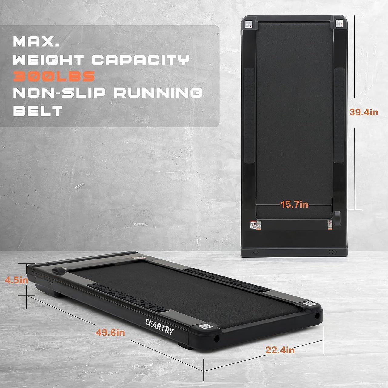 Alt view image 7 of 7 - CEARTRY Walking Pad 300 lb Capacity, Under Desk Treadmill with App & Speaker, Treadmills for Home, Protable Treadmill for Small Space, Desk Treadmill for Office