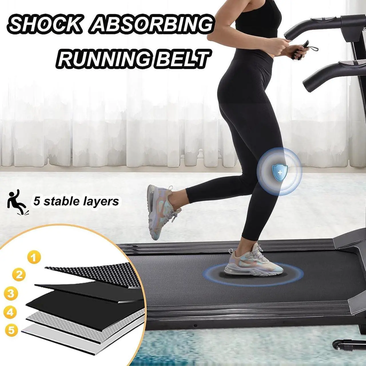 Alt view image 4 of 6 - FYC Foldable Treadmills for Home, Compact Treadmill for Small Spaces, Electric Folding Lightweight Running Machine Fitness Walking Jogging Exercise for Home Office Apartment