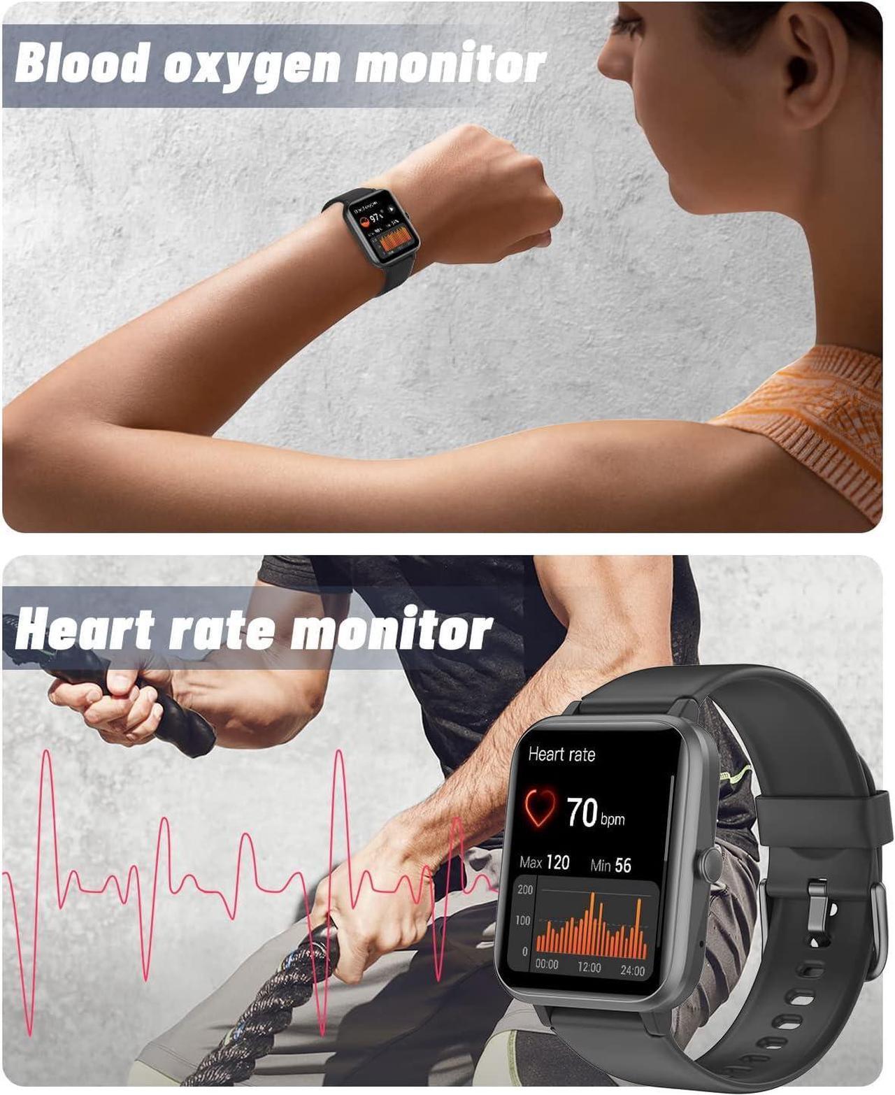 Alt view image 4 of 7 - GRV Smart Watch for iOS and Android Phones (Answer/Make Calls), Watches for Men Women IP68 Waterproof Smartwatch Fitness Tracker Watch with Heart Rate/Sleep Monitor Steps Calories Counter (Black)