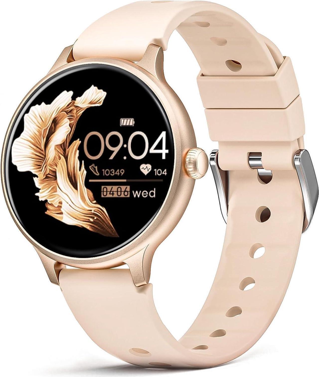 Main image of FITVII Smart Watch for Women Answer/Make Call, Fitness Tracker with 24/7 Blood Pressure Heart Rate and Blood Oxygen Monitor, Sleep Tracker Step Counter Waterproof Smartwatch for Android and iOS Phone