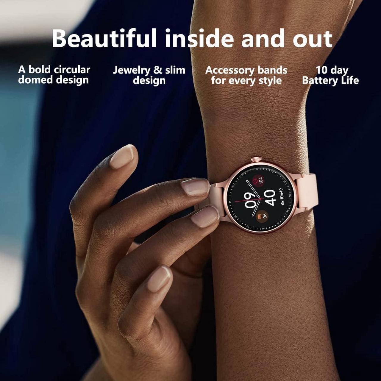 Alt view image 6 of 6 - FITVII Smart Watch for Women Answer/Make Call, Fitness Tracker with 24/7 Blood Pressure Heart Rate and Blood Oxygen Monitor, Sleep Tracker Step Counter Waterproof Smartwatch for Android and iOS Phone