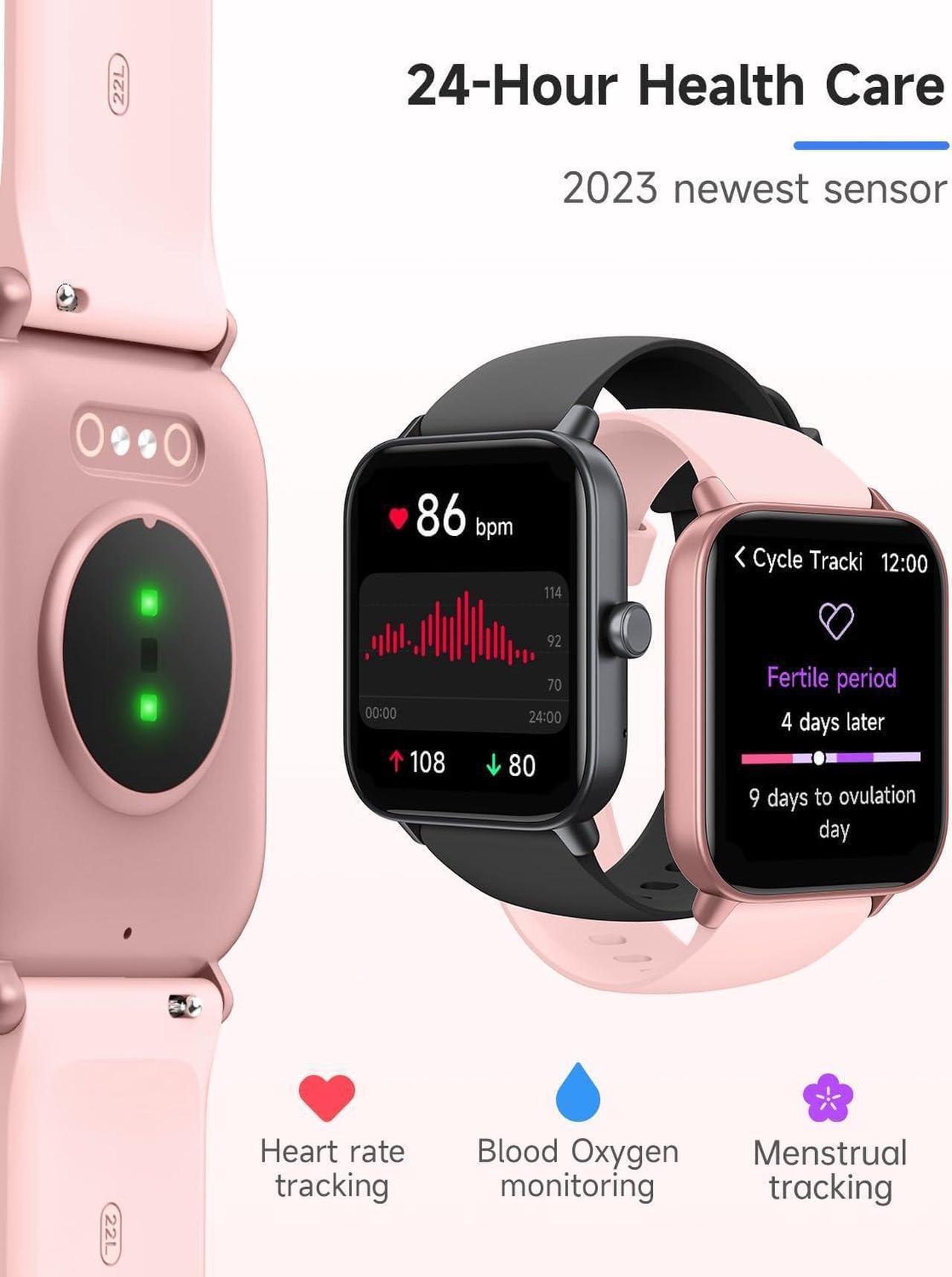 Alt view image 3 of 7 - TOOBUR Smart Watch for Women Alexa Built-in, IP68 Waterproof Swimming, 1.8" Fitness Tracker Watch with Answer&Make Call/Heart Rate/Step Counter/Sleep Tracker/100 Sports, Compatible Android iPhone