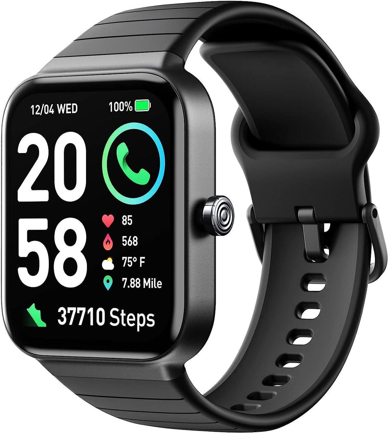 Main image of Fitpolo Smart Watch for Men Women, 1.8" Fitness Watches Call Alexa 100+ Workouts SpO2 Heart Rate Monitor Sleep Calorie Step Counter Waterproof Activity Trackers and Smartwatches for Android iPhone
