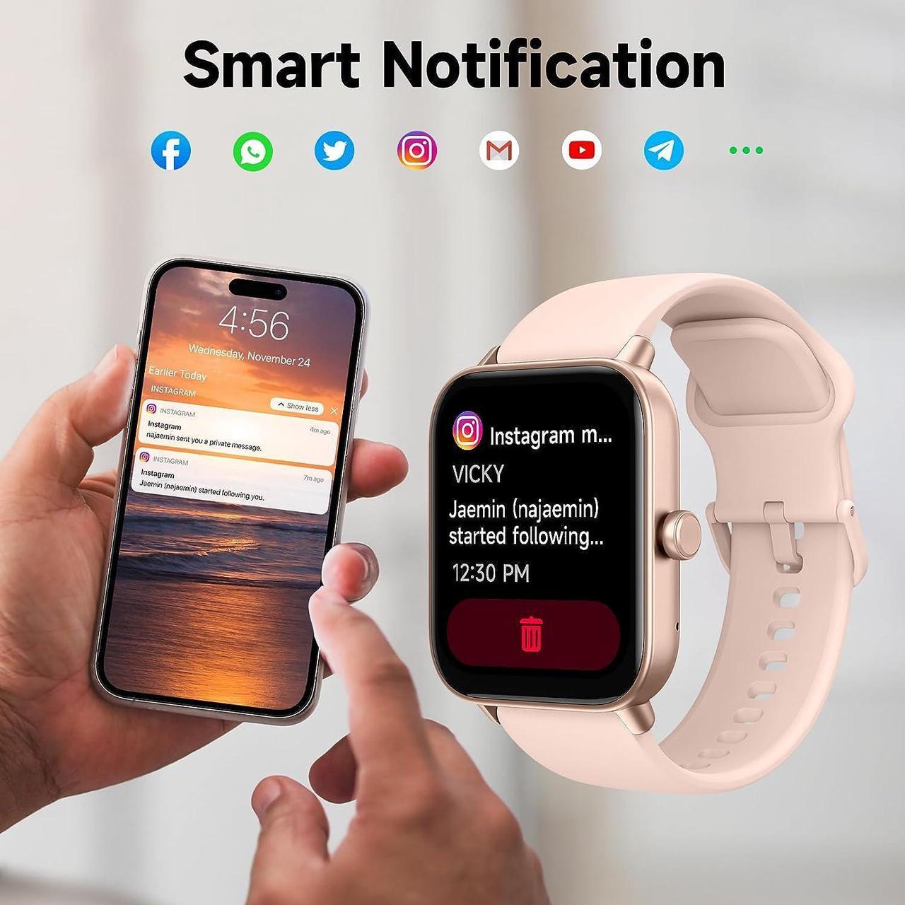 Alt view image 4 of 7 - Faweio Smart Watch, Bluetooth 5.3 Answer/Make Call, Alexa Built in, 1.8" Fitness Tracker with Heart Rate SpO2 Sleep Monitor, Smart Watches for Men Women iPhone Android Compatible IP68 Waterproof