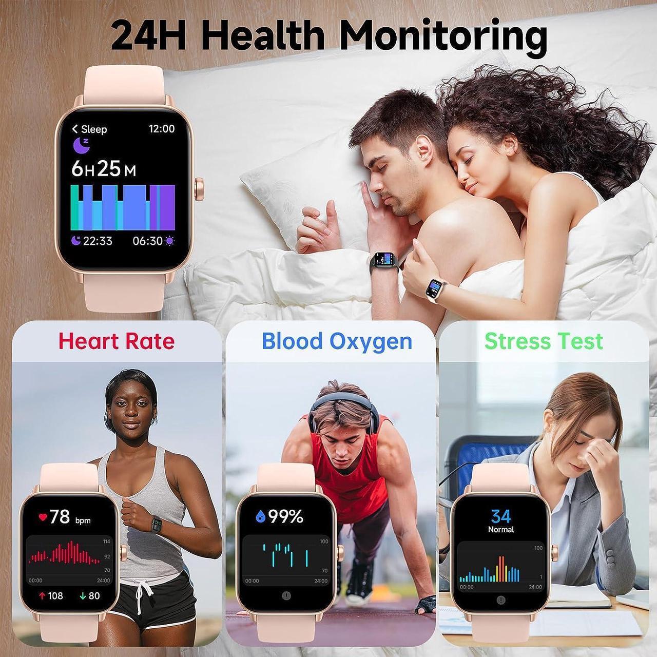 Alt view image 5 of 7 - Faweio Smart Watch, Bluetooth 5.3 Answer/Make Call, Alexa Built in, 1.8" Fitness Tracker with Heart Rate SpO2 Sleep Monitor, Smart Watches for Men Women iPhone Android Compatible IP68 Waterproof