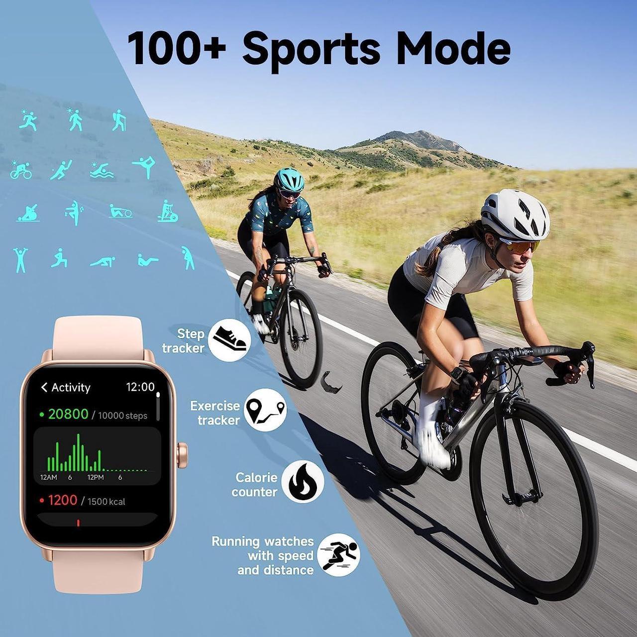Alt view image 6 of 7 - Faweio Smart Watch, Bluetooth 5.3 Answer/Make Call, Alexa Built in, 1.8" Fitness Tracker with Heart Rate SpO2 Sleep Monitor, Smart Watches for Men Women iPhone Android Compatible IP68 Waterproof
