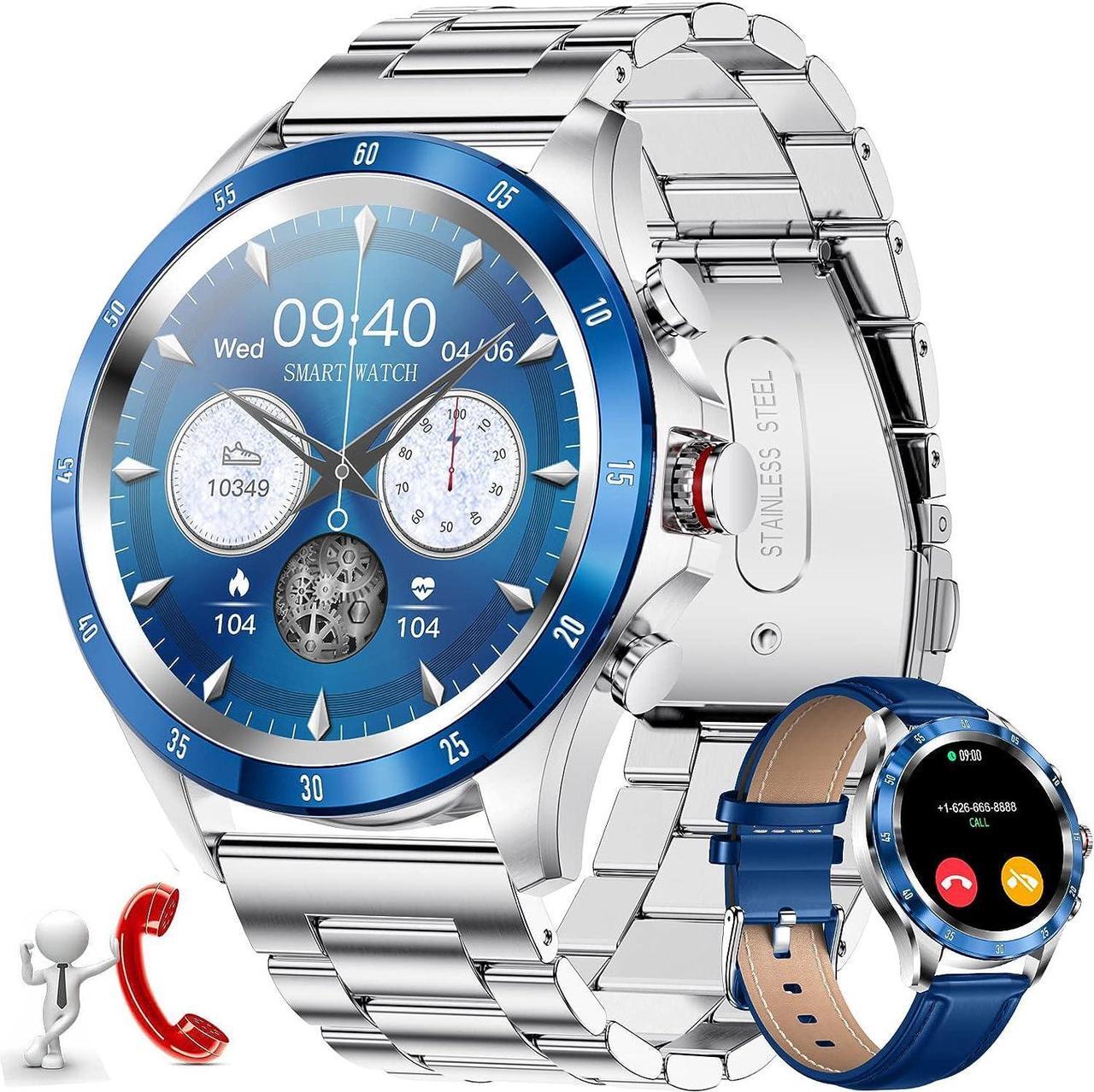Main image of LIGE Smart Watches for Men,1.32 Smart Watch with Bluetooth Calls/Message Push, 20 Sport Modes Blood Pressure/Heart Rate Tracker IP67 Waterproof Blue Mens Smartwatch for Android iOS Phones