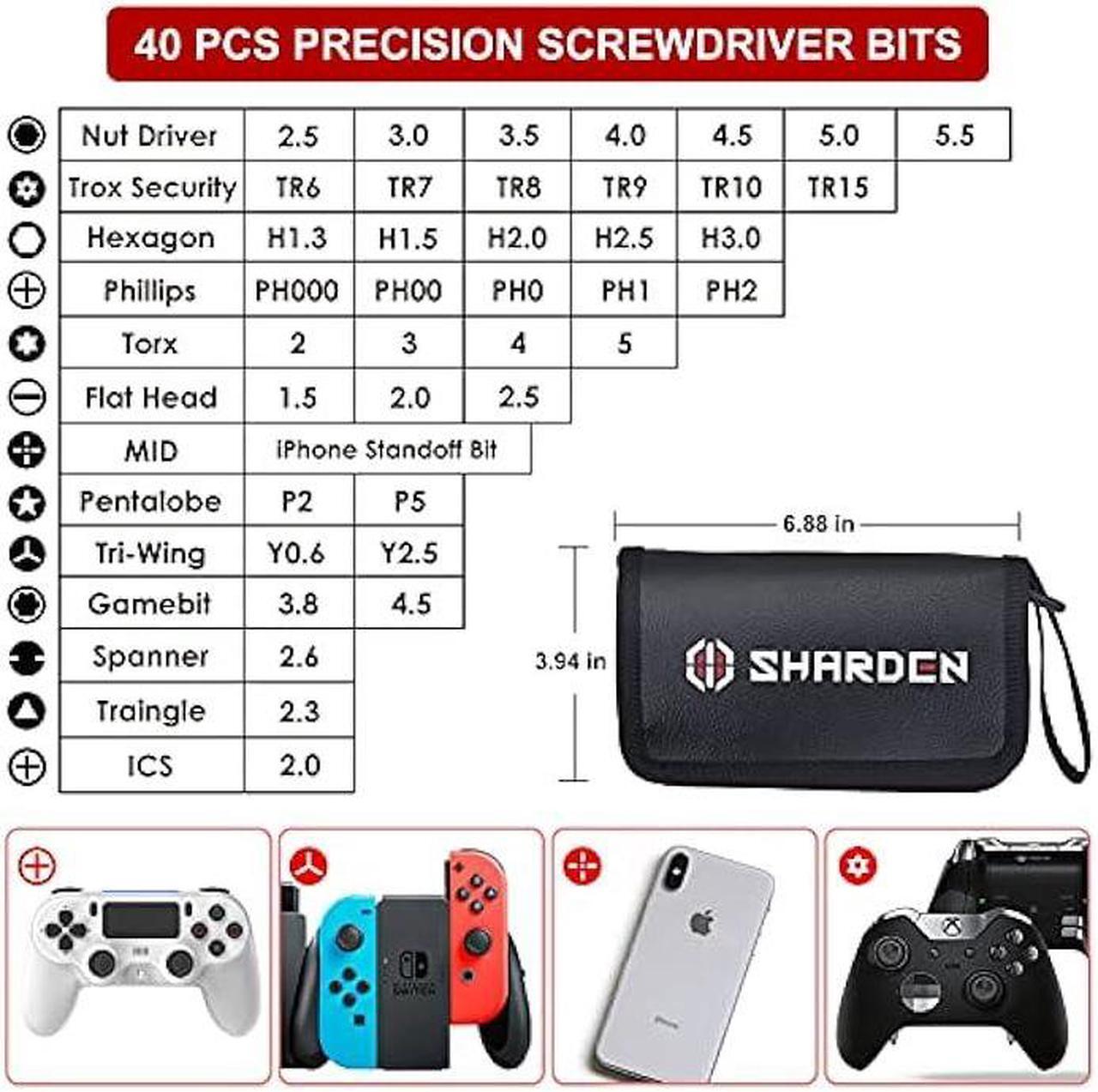 Alt view image 2 of 6 - SHARDEN Precision Screwdriver Set 56 in 1 Magnetic Driver Kit Professional Electronics Repair Tool Kit with Portable Bag for iPhone, Smartphone, iPad, PC, Computer, Laptop, Tablet, Game Console, Watch
