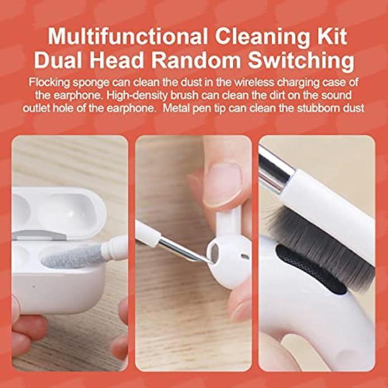 Alt view image 4 of 6 - Hagibis Cleaning Soft Brush Keyboard Cleaner 5-in-1 Multi-Function Computer Cleaning Tools Kit Corner Gap Duster Keycap Puller for Bluetooth Earphones Lego Laptop Airpods Pro Camera Lens (Red)