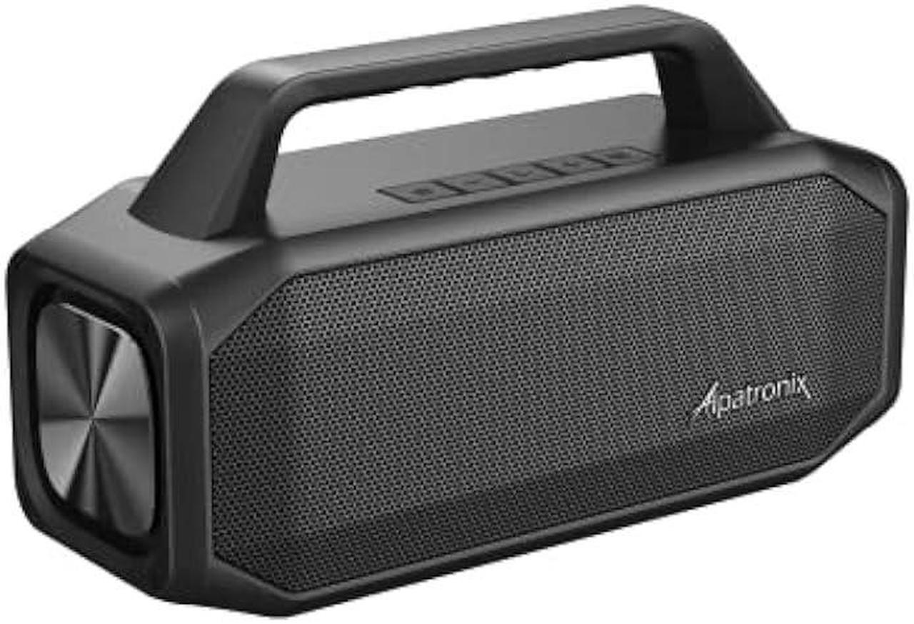 Main image of Alpatronix IPX6 Waterproof Stereo Bluetooth Speaker 80W (100W Max), Portable Wireless, 12000mAh Power Bank, Handsfree, Shockproof, TWS, Subwoofer, TF & Flash Card, NFC, AX600, Indoor & Outdoor  Black