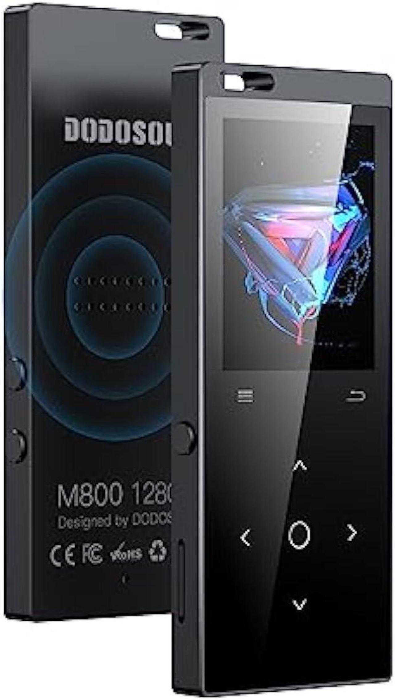 128GB MP3 Player, DODOSOUL Music Player with Bluetooth 5.2, Shuffle, Single Loop, FM Radio, Built-in HD Speaker, Voice Recorder, Mini Design, HiFi Sound, Ideal for Sport, Earphones Included