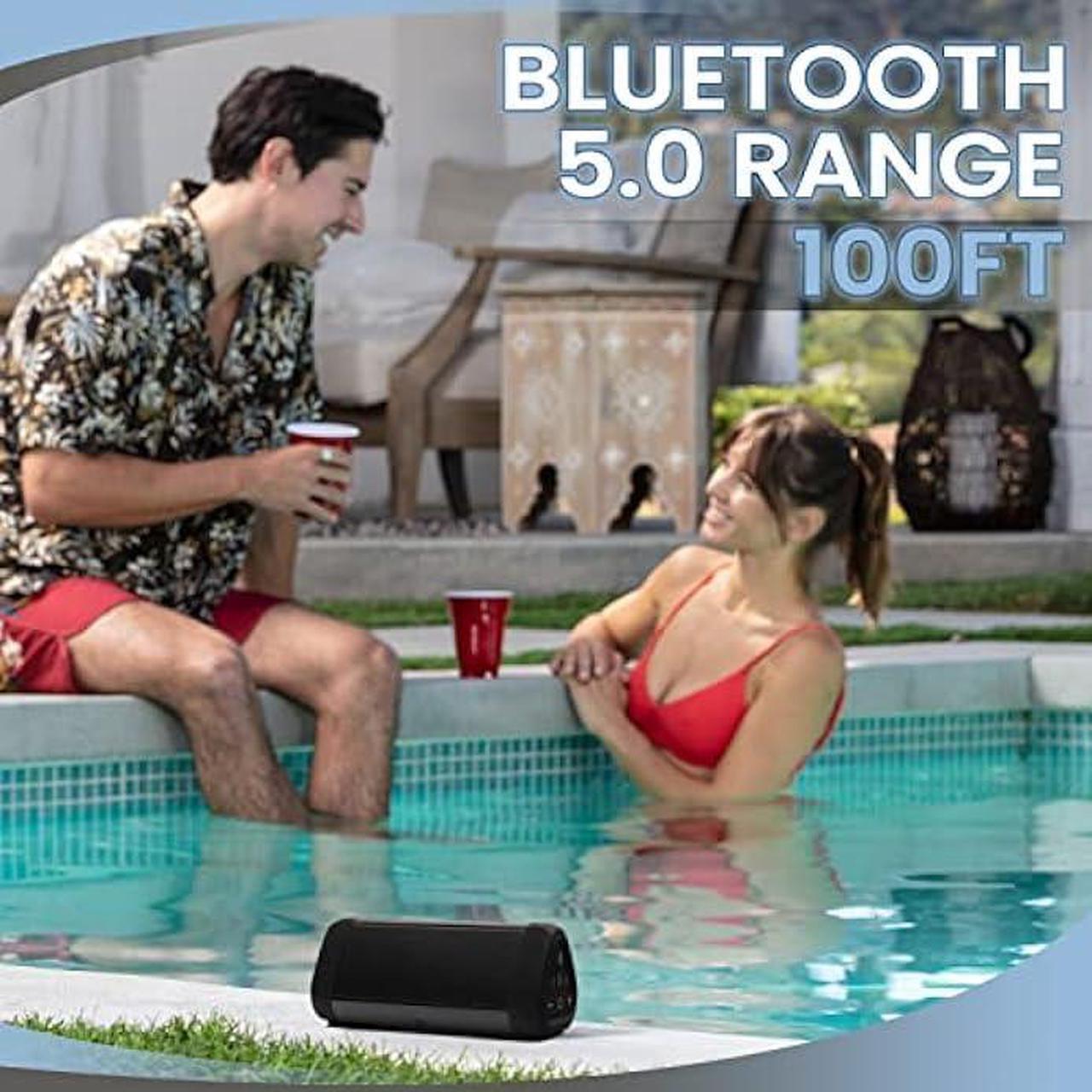 Alt view image 3 of 5 - OontZ Ultra Bluetooth Speaker, Dual Edition Waterproof Bluetooth Speaker, Aux input, 14 Watts, Surround Sound, Rich Bass, Portable Wireless Speaker, Indoor Outdoor Speaker 20 hrs playtime (Black-Dual)