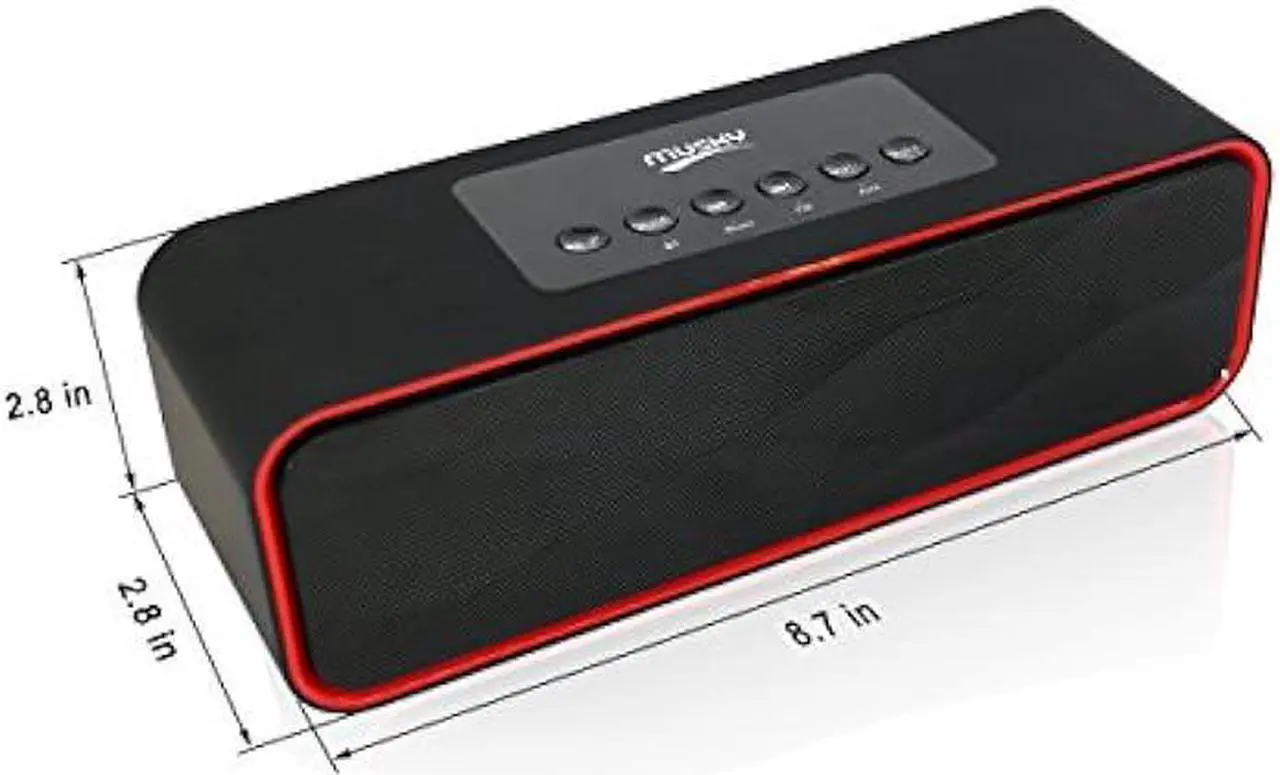 Alt view image 4 of 7 - Portable Bluetooth Stereo Speaker, with 2X5W Dual Acoustic Drivers,FM Radio & Handsfree Speakerphone, Slots for Micro SD Card & USB & AUX, for Smart Phone, MP3, iPad, Tablet & More