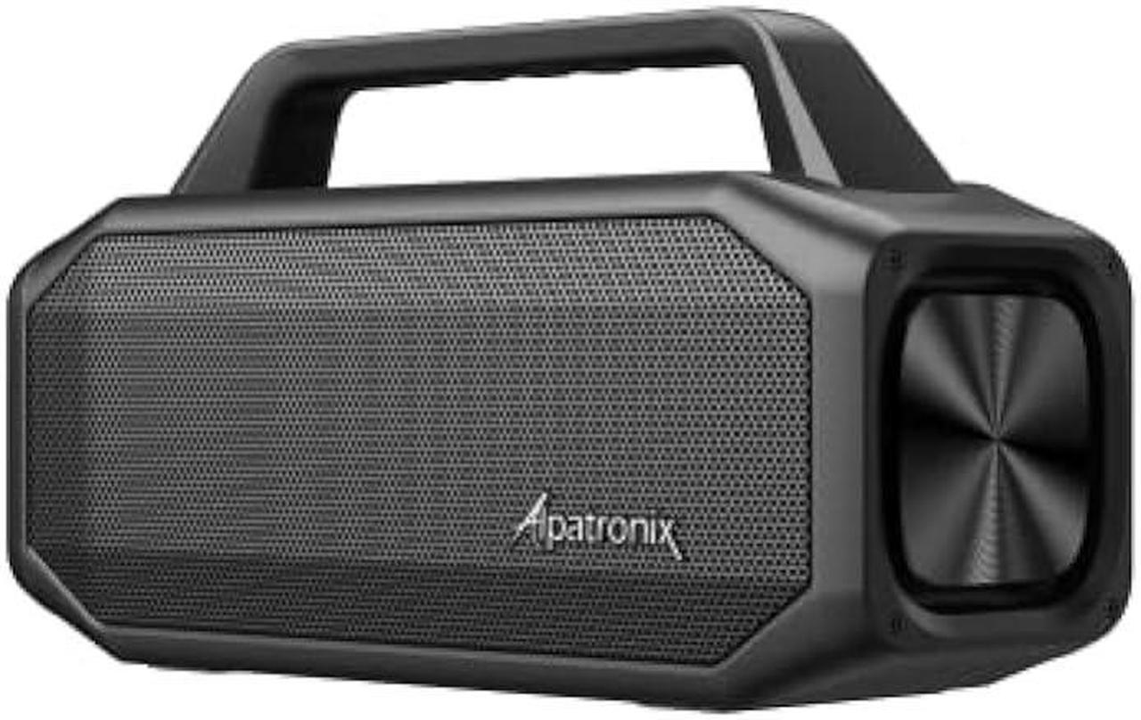 Alt view image 5 of 6 - Alpatronix IPX6 Waterproof Stereo Bluetooth Speaker 80W (100W Max), Portable Wireless, 12000mAh Power Bank, Handsfree, Shockproof, TWS, Subwoofer, TF & Flash Card, NFC, AX600, Indoor & Outdoor  Black