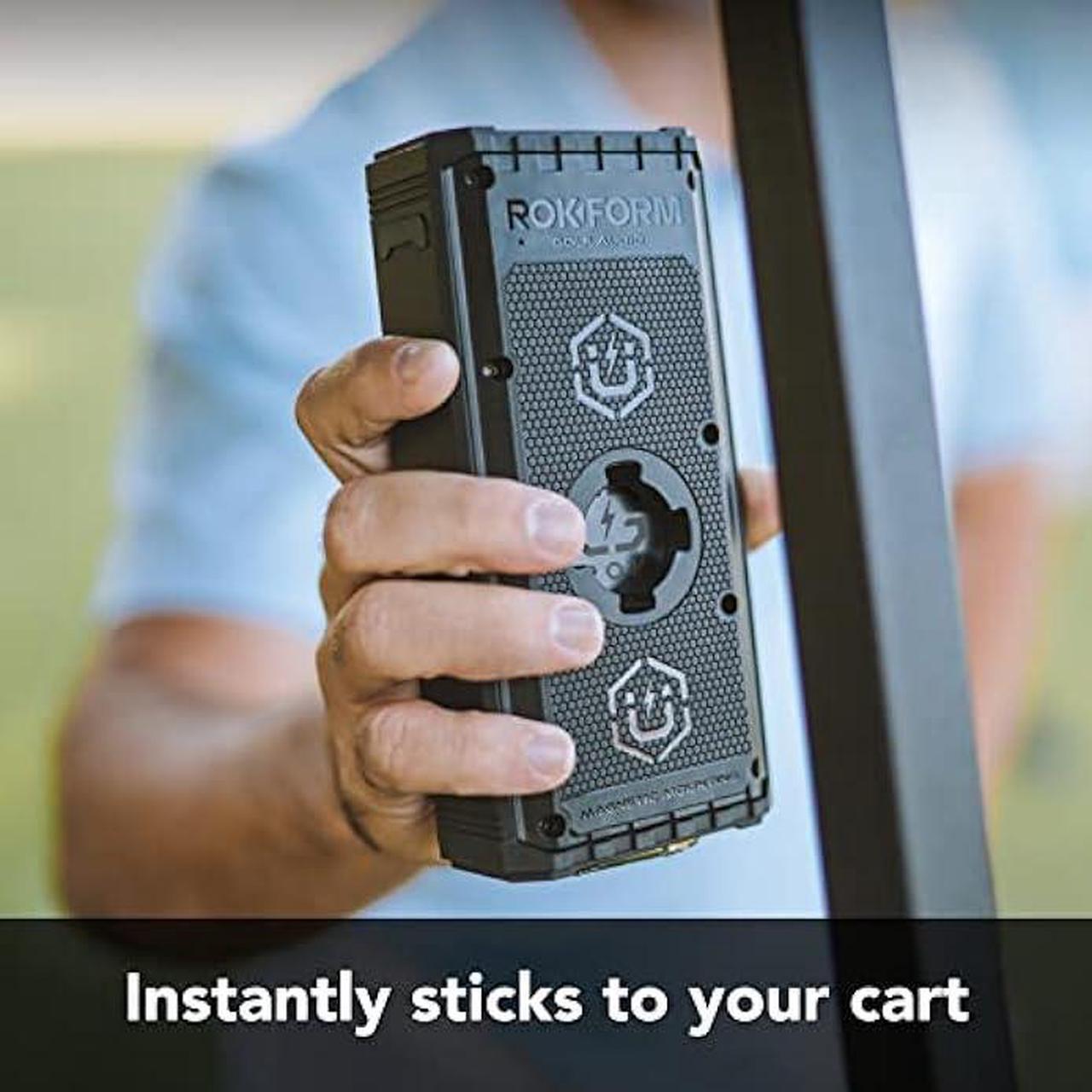 Alt view image 5 of 5 - Rokform G-ROK  Wireless Golf Speaker, Portable Magnetic, IPX7 Waterproof, Shockproof & Dustproof, Loud & Clear Sound, 24 Hour Battery, Rugged Outdoor Golf Cart Speaker (Black)