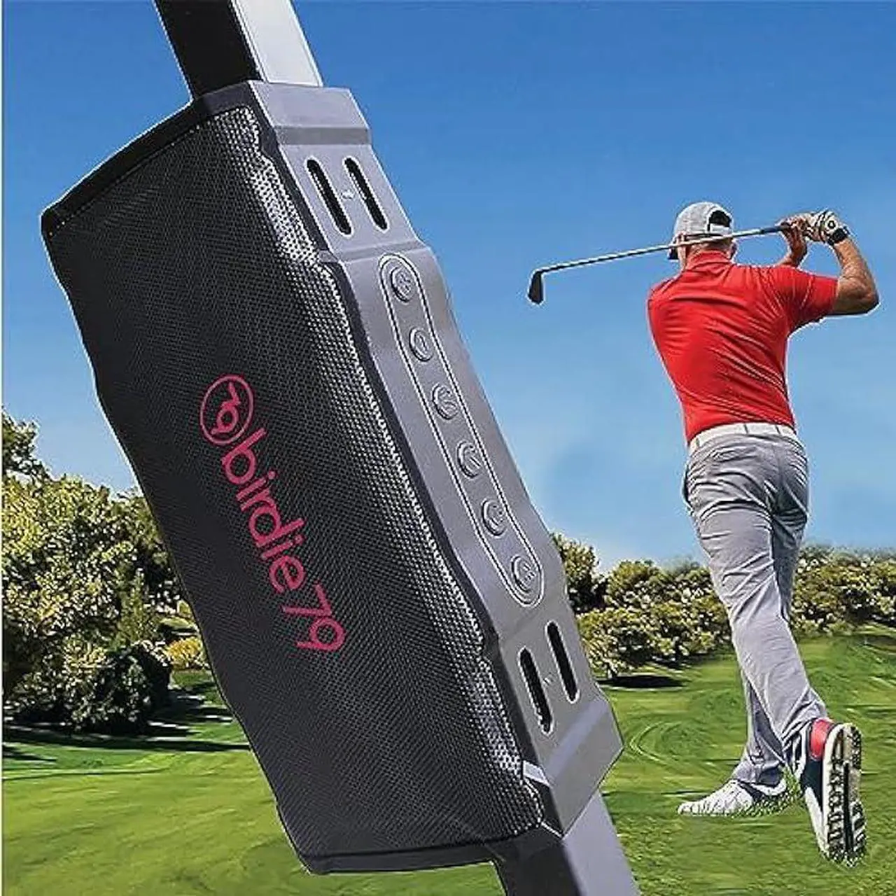 Main image of BIRDIE79  2023 New Portable Golf Cart Speaker, Magnetic Bluetooth Speakers 36 Hour Playtime. Rugged Outdoor Speaker for Waterproof, & Shockproof. 30W Loud & Clear Stereo Sound,