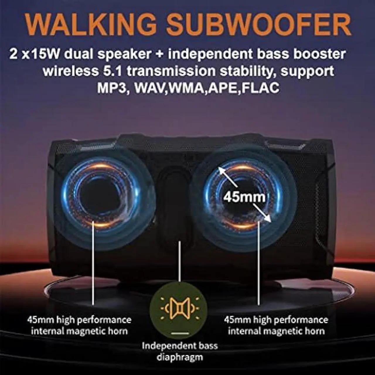 Alt view image 3 of 5 - BIRDIE79  2023 New Portable Golf Cart Speaker, Magnetic Bluetooth Speakers 36 Hour Playtime. Rugged Outdoor Speaker for Waterproof, & Shockproof. 30W Loud & Clear Stereo Sound,