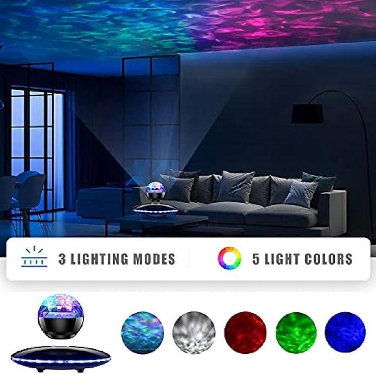 Alt view image 3 of 6 - RUIXINDA Magnetic Levitating Bluetooth Speaker, Floating Speaker with Night Light Projector, Colorful Led Flashing Show for Home Birthday Party, Cool Tech Gadgets Birthday