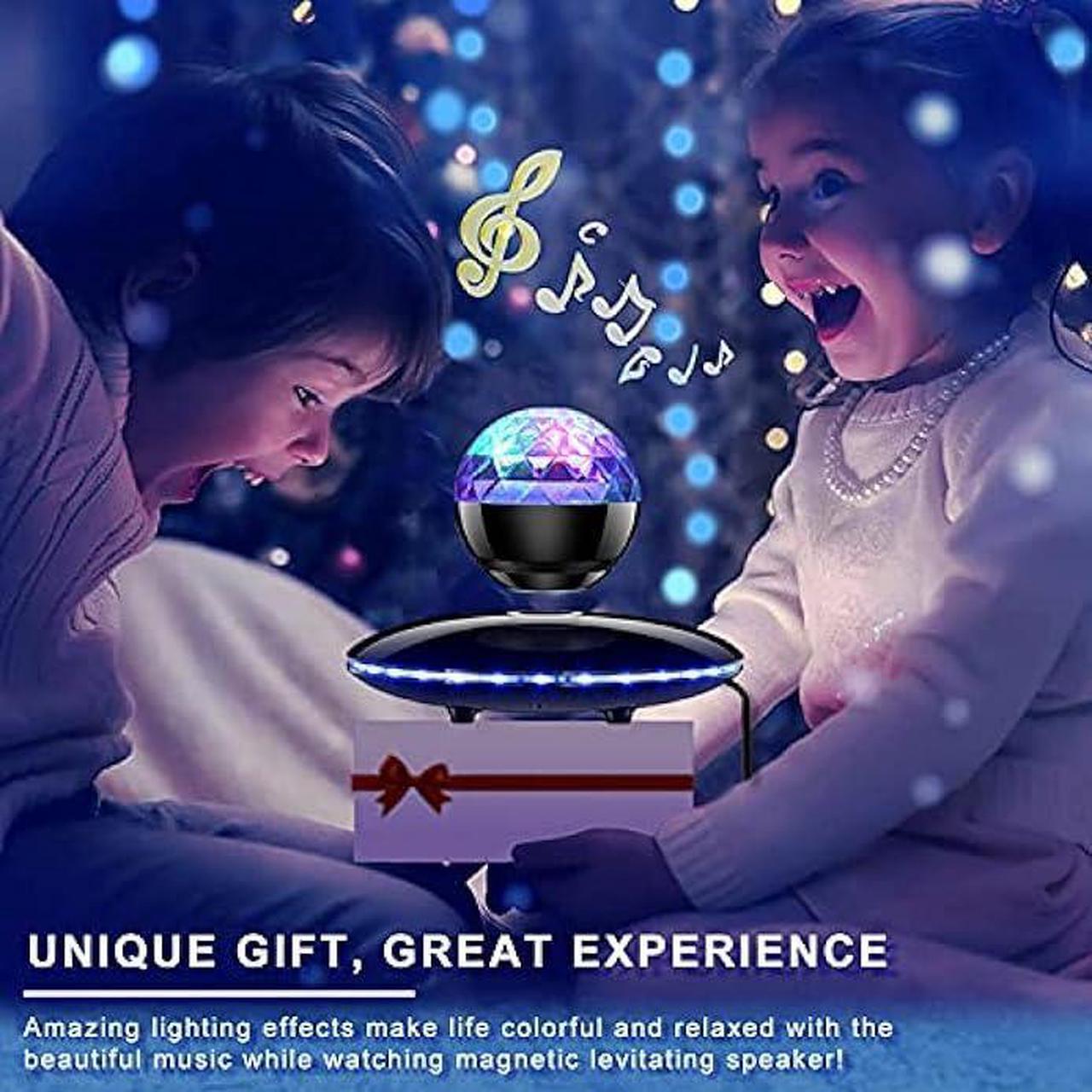 Alt view image 5 of 6 - RUIXINDA Magnetic Levitating Bluetooth Speaker, Floating Speaker with Night Light Projector, Colorful Led Flashing Show for Home Birthday Party, Cool Tech Gadgets Birthday