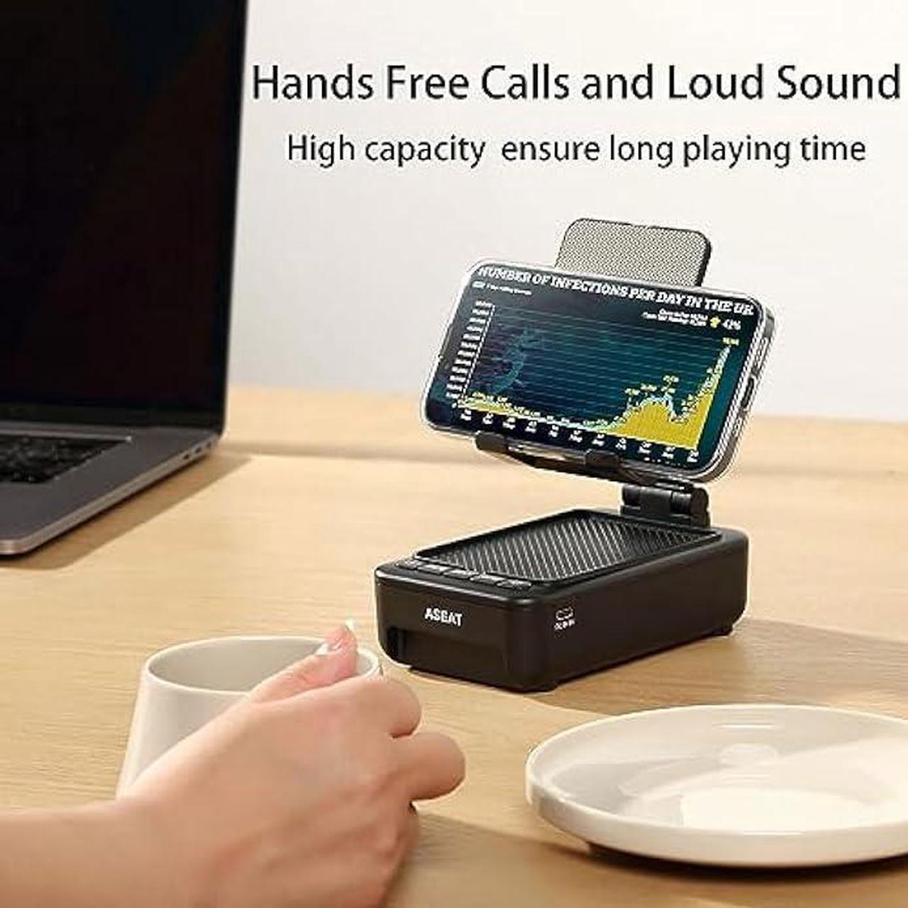 Alt view image 6 of 6 - ASEAT Gifts for Men Him, Cell Phone Stand with Bluetooth Speaker&LED Color Changing Light, Unique Gifts for Dad Mom Women Her Husband, Cool Gadget with Color Gradient Light, Birthday Gifts for Men