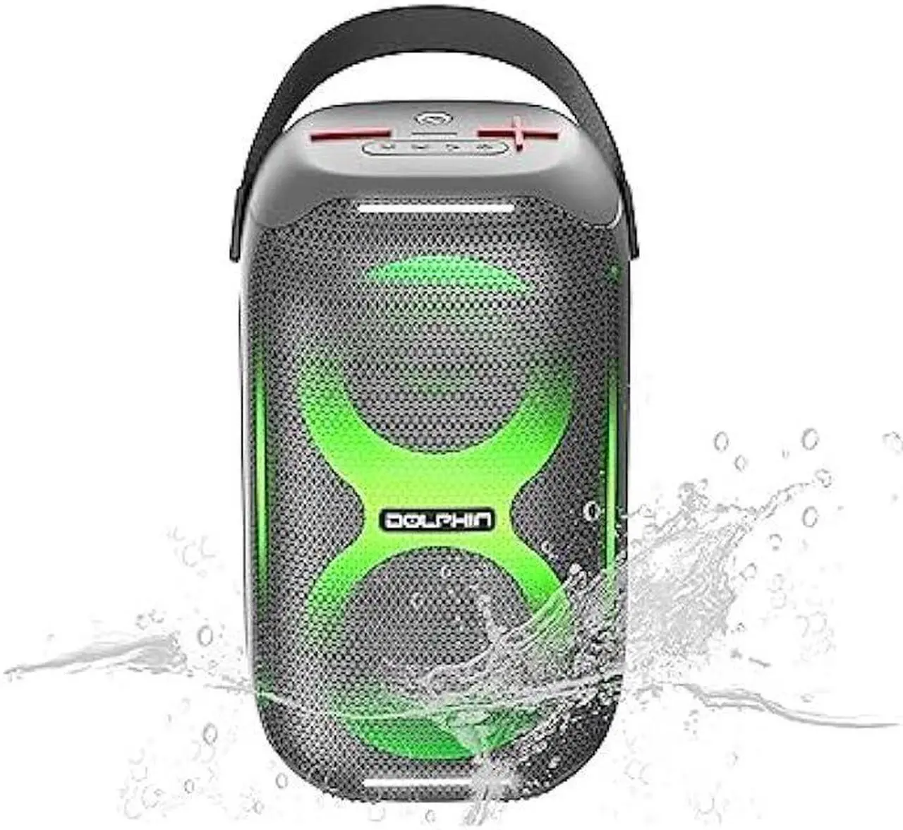 Alt view image 7 of 7 - Dolphin Waterproof Bluetooth Speaker - Loud & Compact Size, IPX5, Long-Lasting Battery - Ideal for Beach, Pool, Shower, Camping, Outdoors (Gray)