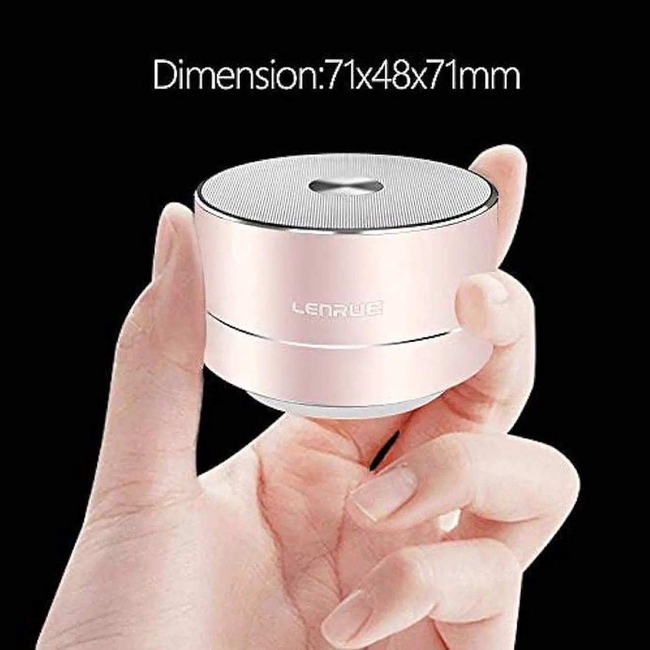 Alt view image 4 of 4 - LENRUE Portable Wireless Bluetooth Speaker with Built-in-Mic,Handsfree Call,AUX Line,HD Sound and Bass for iPhone Ipad Android Smartphone and More (Pink+case)