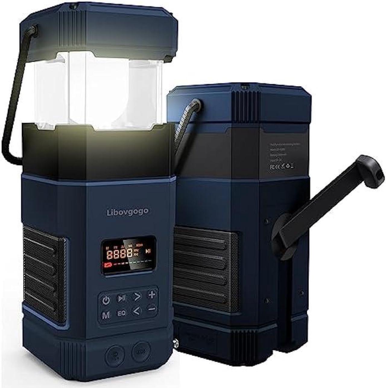 Main image of Libovgogo DF-585 Emergency LED Camping Lantern,IPX5 Waterproof Stereo Bluetooth Speaker,Hand Crank NOAA Weather Alert Radio with Solar,Portable AM FM Radio with Flashlight,5000mAH Cell Phone Charger