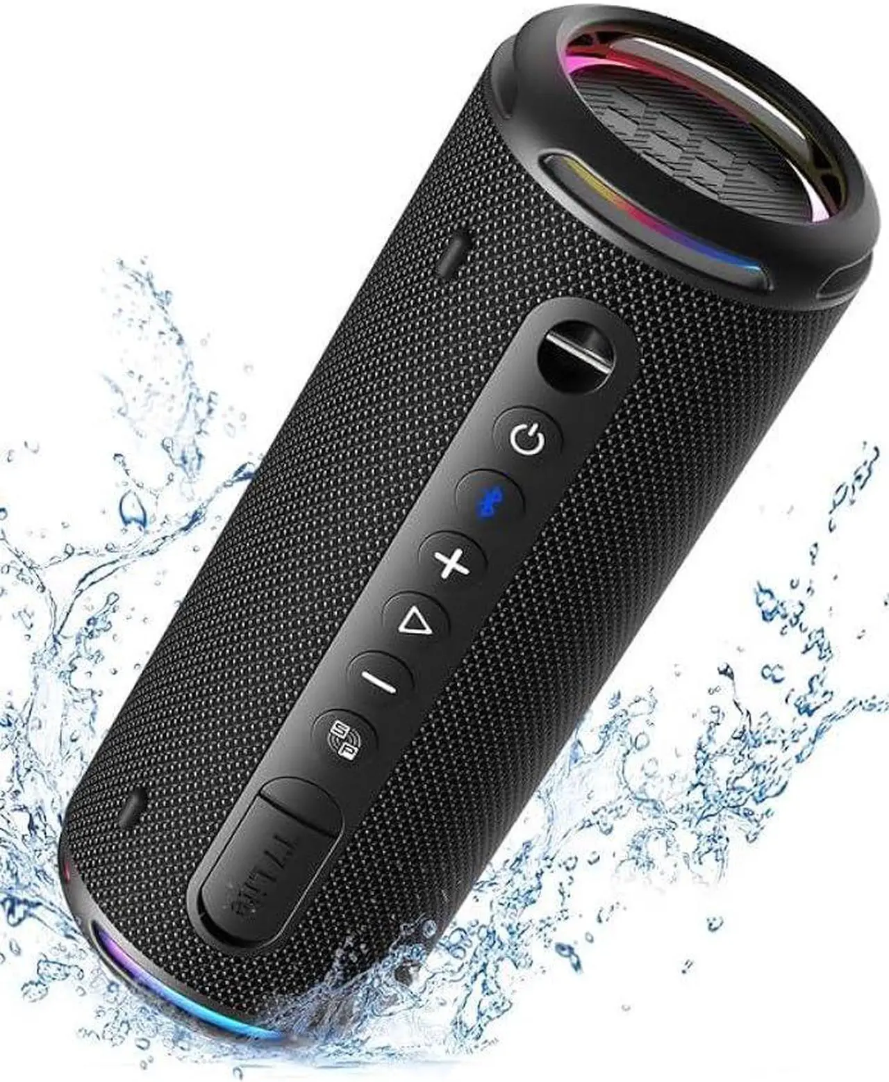 Main image of Tronsmart T7 Lite 24W Portable Bluetooth Speaker, Enhanced Bass, Rainbow Light Show, 24H Playtime, IPX7 Waterproof, Wireless Stereo Pairing, Bluetooth 5.3, for Home Outdoor Travel (Black)