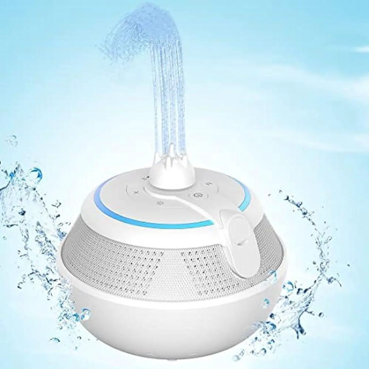 Main image of Foifope Pool Speaker, Floating Waterproof Bluetooth Shower Speakers Portable Floating Bluetooth Wireless Waterproof Fountain Pool Speakers with Lights for Hot Tub Outdoor Bathroom Kids (White)