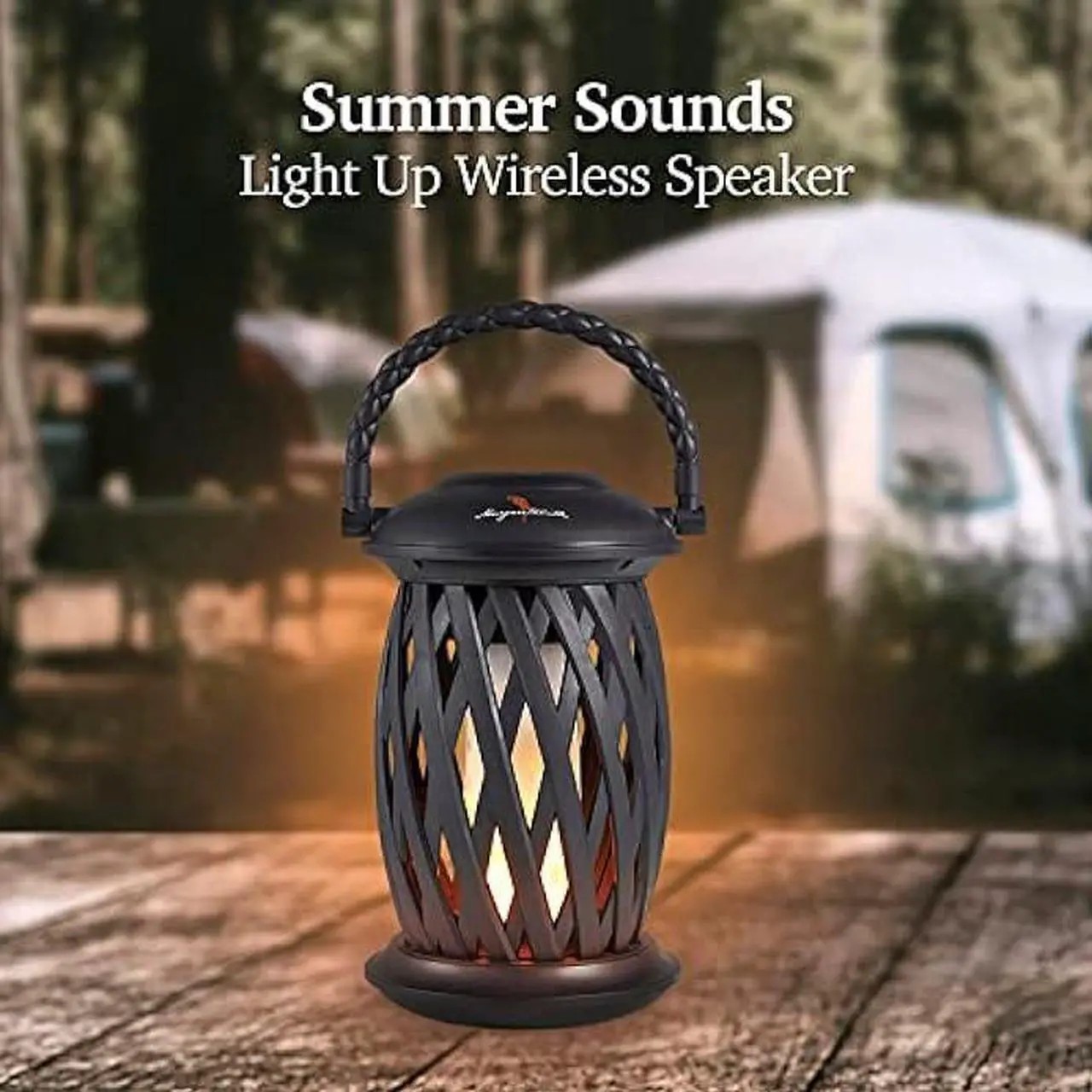 Alt view image 2 of 6 - Margaritaville Tiki Torch - Waterproof Bluetooth Speaker, Portable Party Speaker with Flickering LED Lights, Perfect for Travel, Parties, Yards, and Pools (2 Pack)