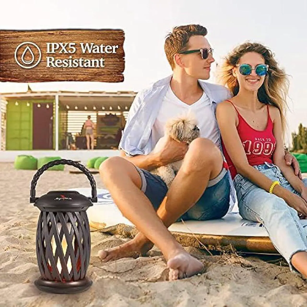 Alt view image 3 of 6 - Margaritaville Tiki Torch - Waterproof Bluetooth Speaker, Portable Party Speaker with Flickering LED Lights, Perfect for Travel, Parties, Yards, and Pools (2 Pack)