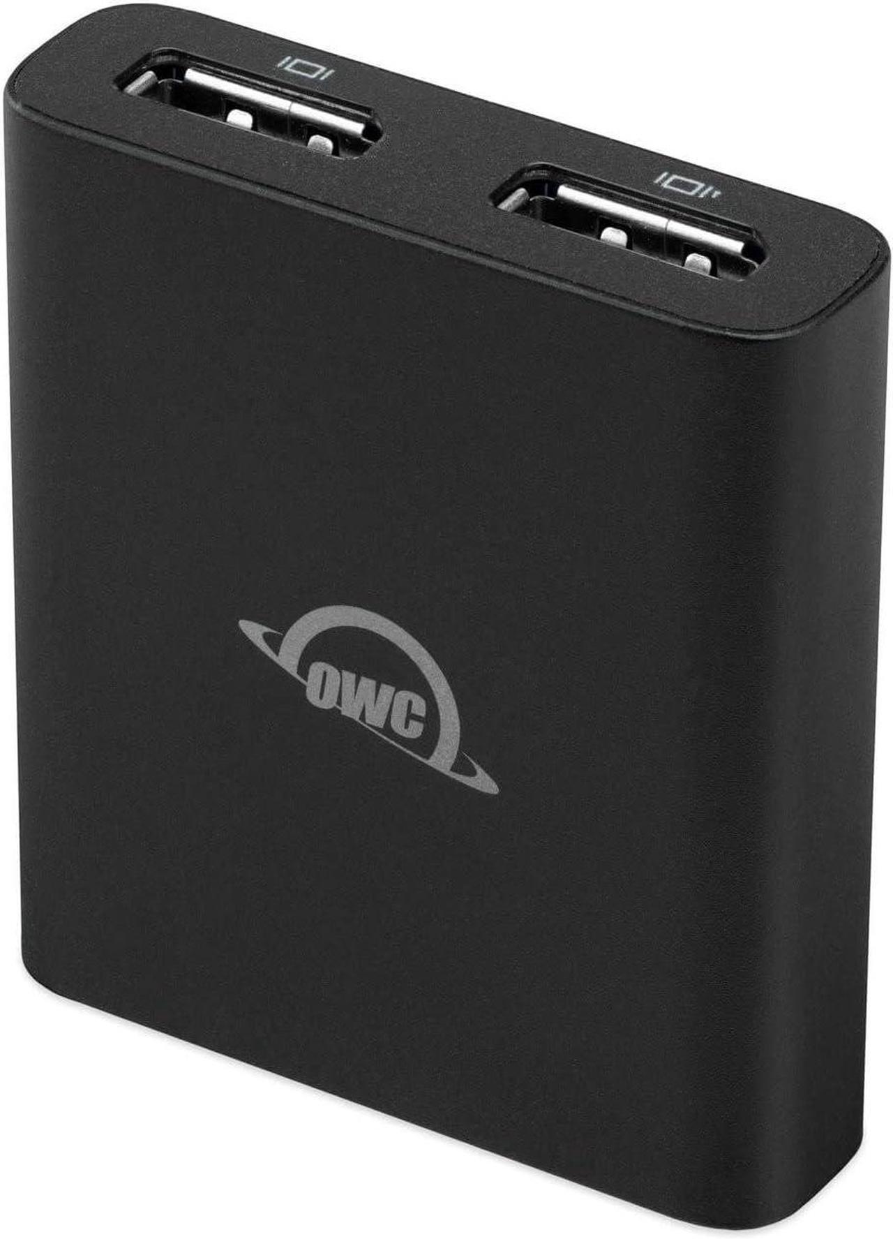 Alt view image 7 of 7 - OWC Thunderbolt Dual Displayport Adapter, Dual displays up to 4K @ 60Hz, Single display up to 8K @ 30Hz, 2 DisplayPort 1.4 ports, Compatible with Mac and PC Thunderbolt (USB-C) devices, cable included