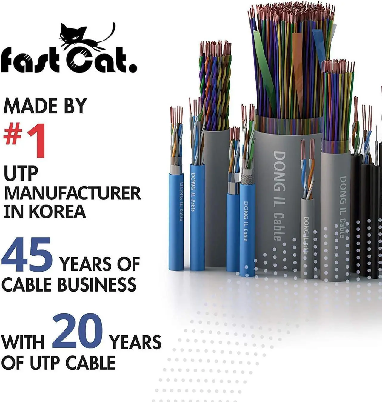Alt view image 4 of 5 - fast Cat. Cat5e Outdoor, 500ft, Waterproof Direct Burial Rated CMX, Black 24AWG Solid Bare Copper, 350MHz, UL Listed, Unshielded UTP, Bulk Ethernet Cable