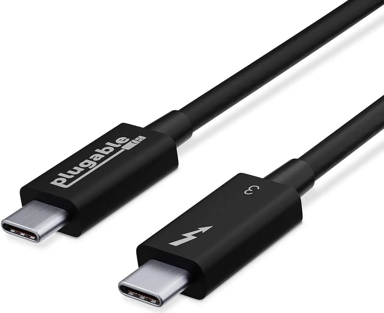 Main image of Plugable Thunderbolt 3 Cable 40Gbps Supports 100W (20V, 5A) Charging, 2.6ft / 0.8m USB C Compatible [Thunderbolt 3 Certified] - Driverless