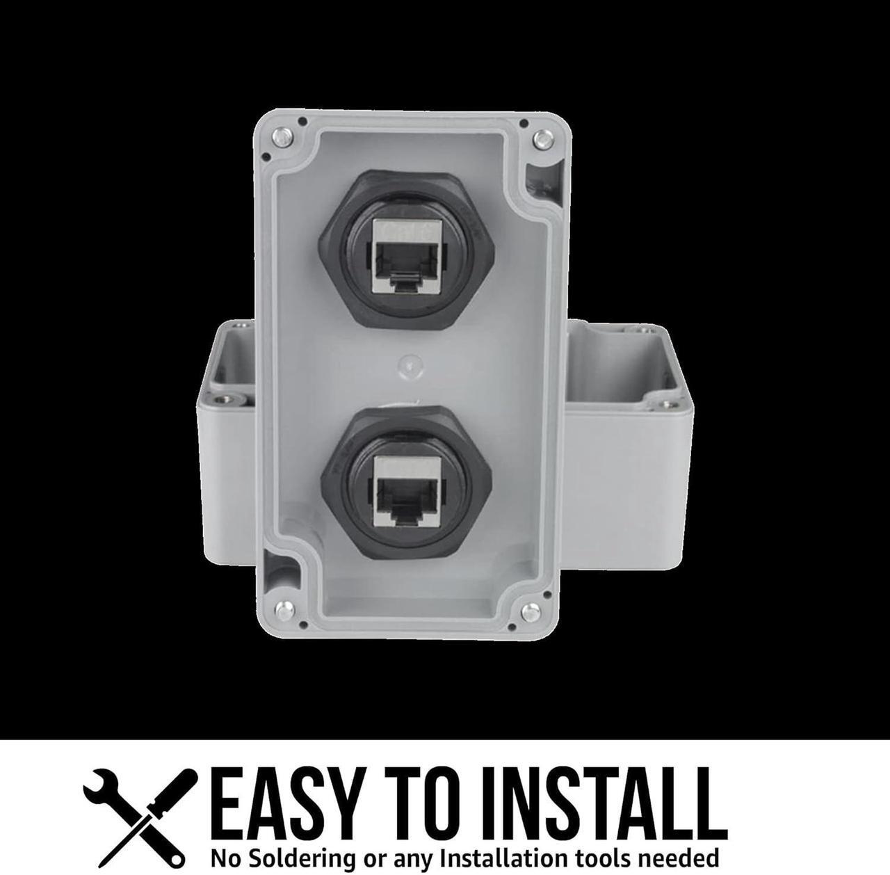 Alt view image 3 of 3 - InstallerParts CAT6 RJ45 Shielded Industrial Panel Mount Bulkhead Female/Female Feed Thru Coupler - Network Connectors - Capless (5 Pack, Black)