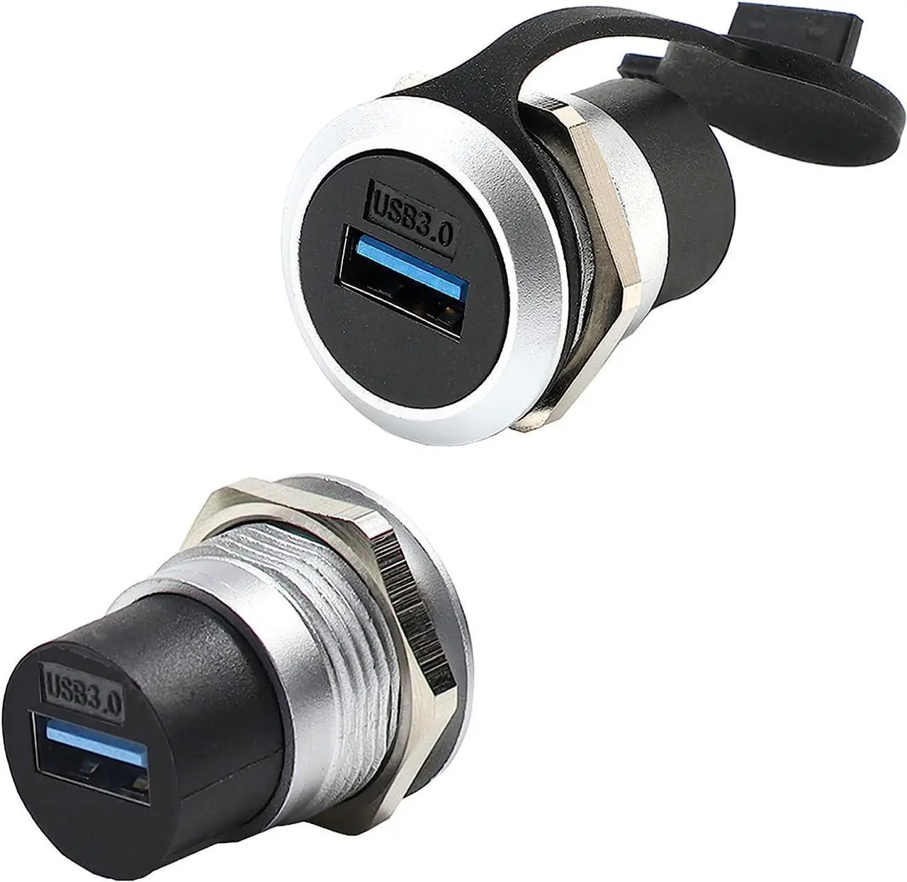 Main image of PENGLIN 2Pack USB 3.0 Panel Mount Coupler, USB Pass Through Connector, Female to Female Bulkhead Extension Adapter with Water/Dustcap