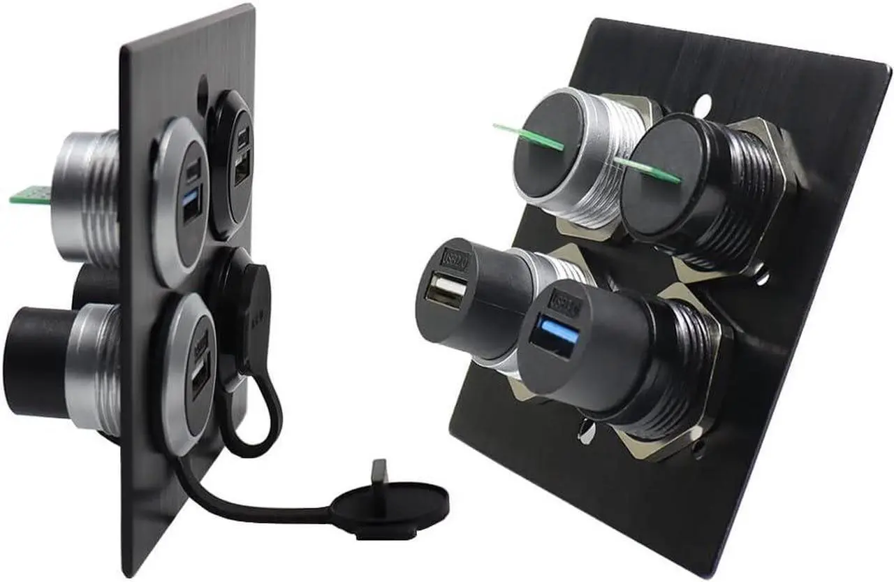 Alt view image 6 of 6 - PENGLIN 2Pack USB 3.0 Panel Mount Coupler, USB Pass Through Connector, Female to Female Bulkhead Extension Adapter with Water/Dustcap