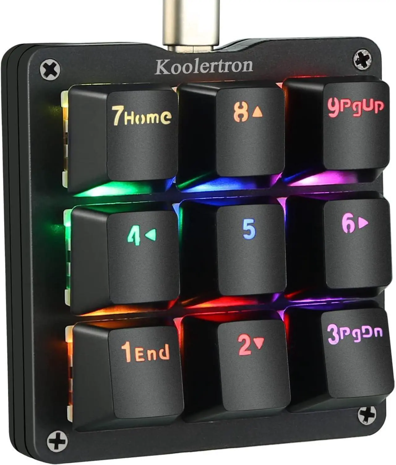 Main image of Koolertron One Handed Macro Mechanical Keyboard, RGB LED Backlit Portable Mini One-Handed Mechanical Gaming Keypad OSU! Keyboard 9 Fully Programmable Keys Blue Switches