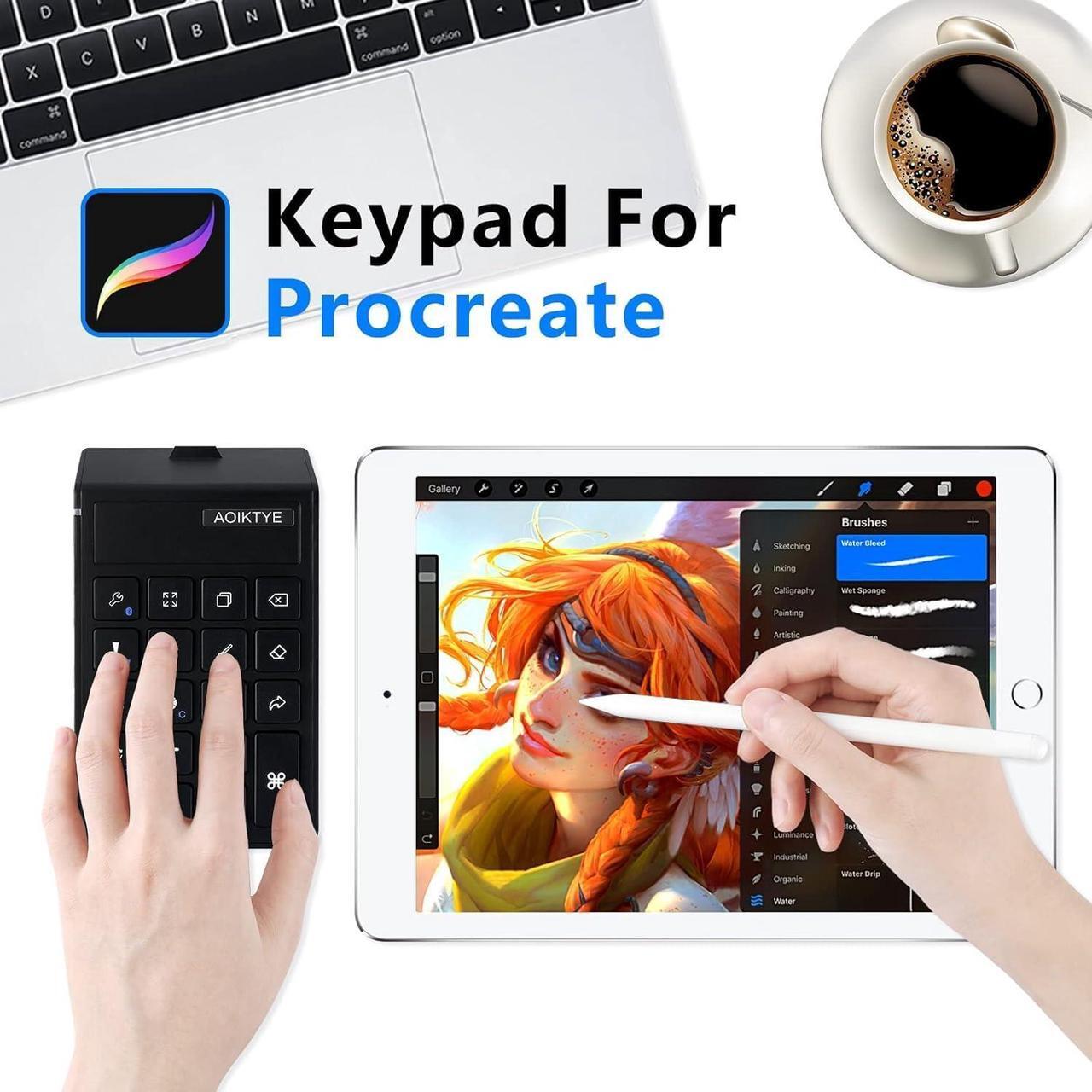 Alt view image 2 of 7 - Keyboard for Procreate, Procreate Accessories for iPad/Tablet/Laptop/Smartphone,etc, Procreate Keyboard-5.8 x 3.8 in (2nd Generation Black)