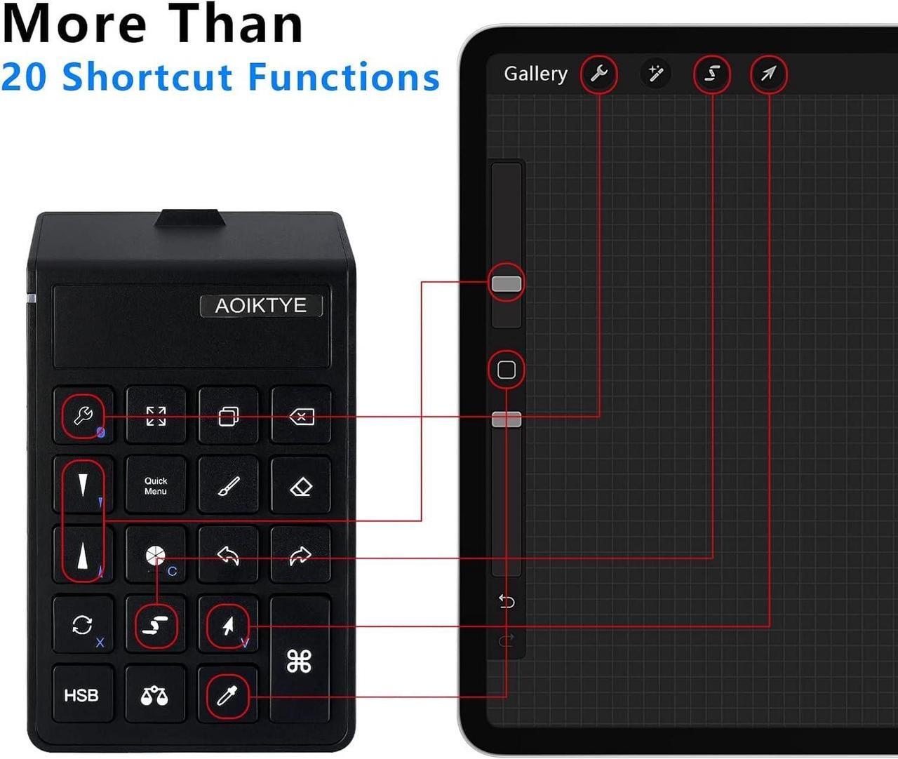 Alt view image 3 of 7 - Keyboard for Procreate, Procreate Accessories for iPad/Tablet/Laptop/Smartphone,etc, Procreate Keyboard-5.8 x 3.8 in (2nd Generation Black)