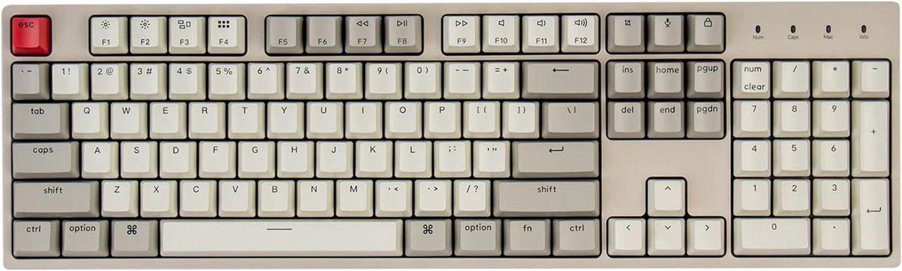 Main image of C2 Full Size Hot-swappable Wired Mechanical Keyboard Compatible with Mac, Keychron Blue Switch, 104 Keys ABS Retro Color Keycaps Gaming Keyboard for Windows, USB-C Type-C Braid Cable