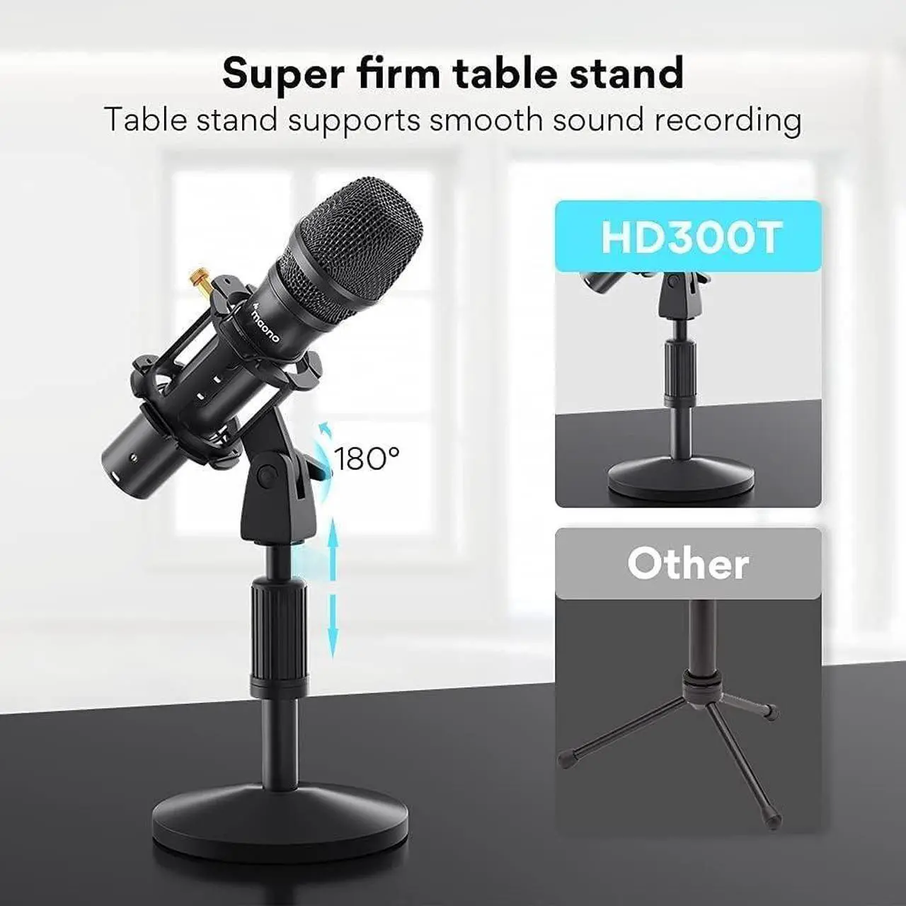 Alt view image 7 of 7 - MAONO USB/XLR Podcast Dynamic Microphone, Studio Mic Kit with Volume Control, Shock Mount, Pop Filter, Ideal for Vocal, Instruments Recording, Voice Over, Live Streaming (HD300T)