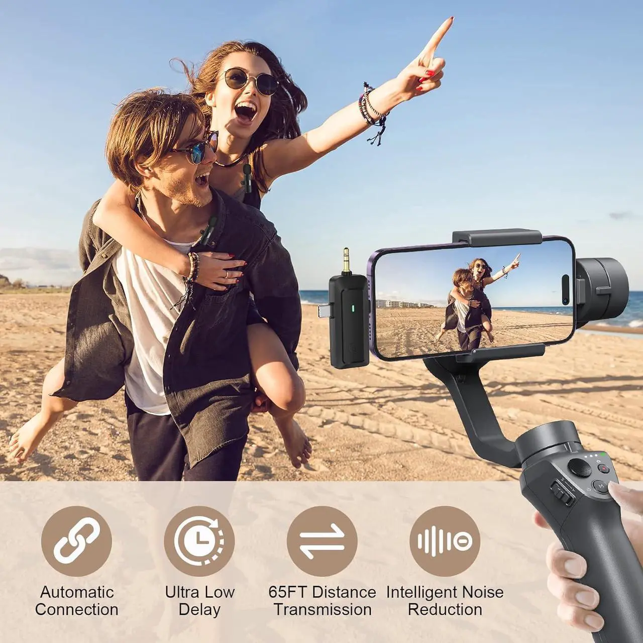 Alt view image 4 of 7 - Wireless Lavalier Microphone for iPhone - Android Phone/Camera/Computer/Laptop, Professional Dual Lapel Mic with USB-C/3.5mm/USB Plug for Video Recording, Vlog, YouTube, TikTok