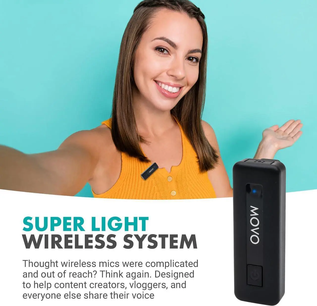 Alt view image 3 of 7 - Movo Wireless Mini USB-C Wireless Microphone for iPhone 15 - iPhone 15 Microphone Compatible with iPhone 15 Pro Max - 10HR Battery Life, 164ft Range