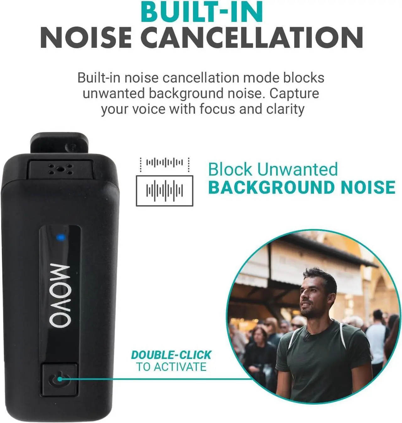 Alt view image 6 of 7 - Movo Wireless Mini USB-C Wireless Microphone for iPhone 15 - iPhone 15 Microphone Compatible with iPhone 15 Pro Max - 10HR Battery Life, 164ft Range