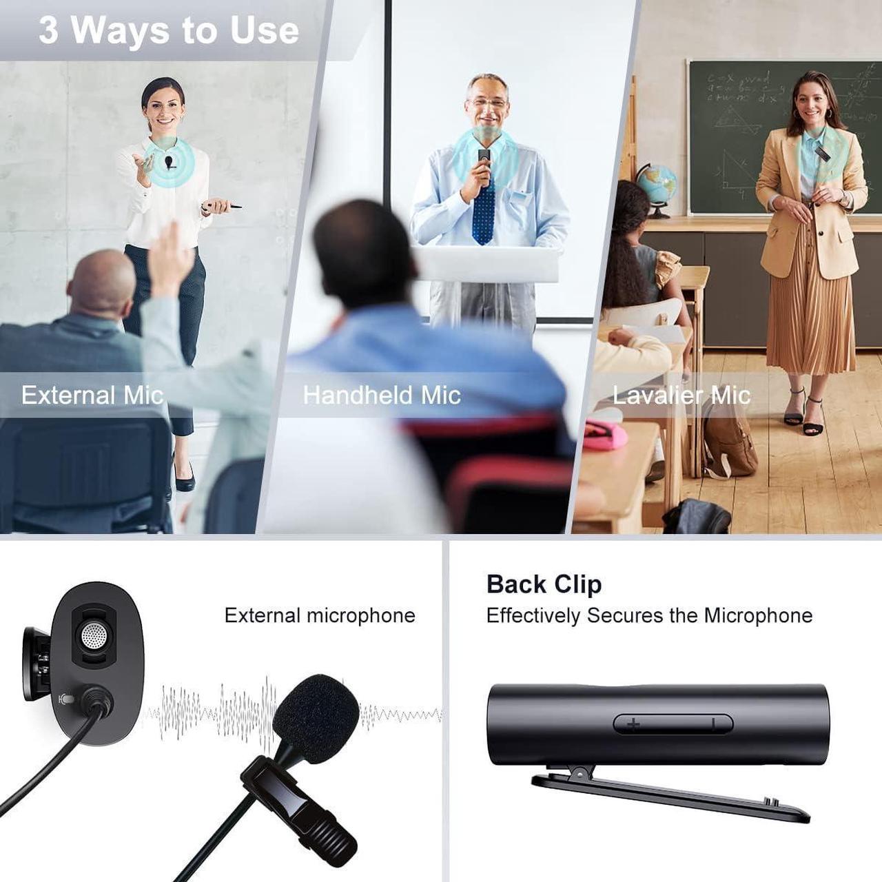 Alt view image 5 of 7 - Lavalier Wireless Microphone, Work 8hs/165FT Range Rechargeable Transmitter and Receiver for Speaker, PA, Audio Mixer, Teaching, Preaching, Public Speaking, G70(1TX1RX)