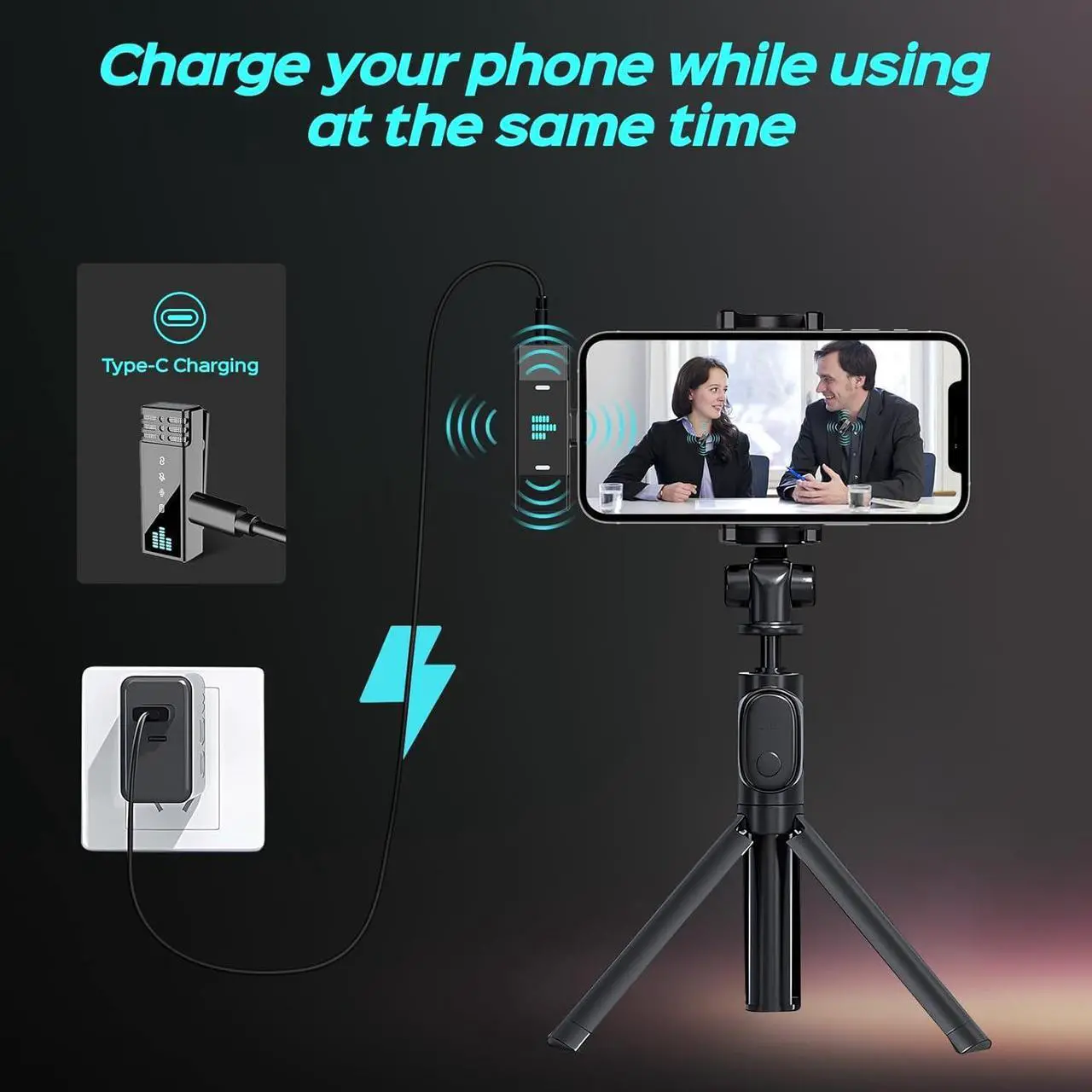 Alt view image 4 of 7 - Wireless Lavalier Microphone for iPhone/iPad,2 Pack Clip on Lapel Mini Mic with Noise Cancellation for Video Recording,Interview,Vlog,Live Streaming