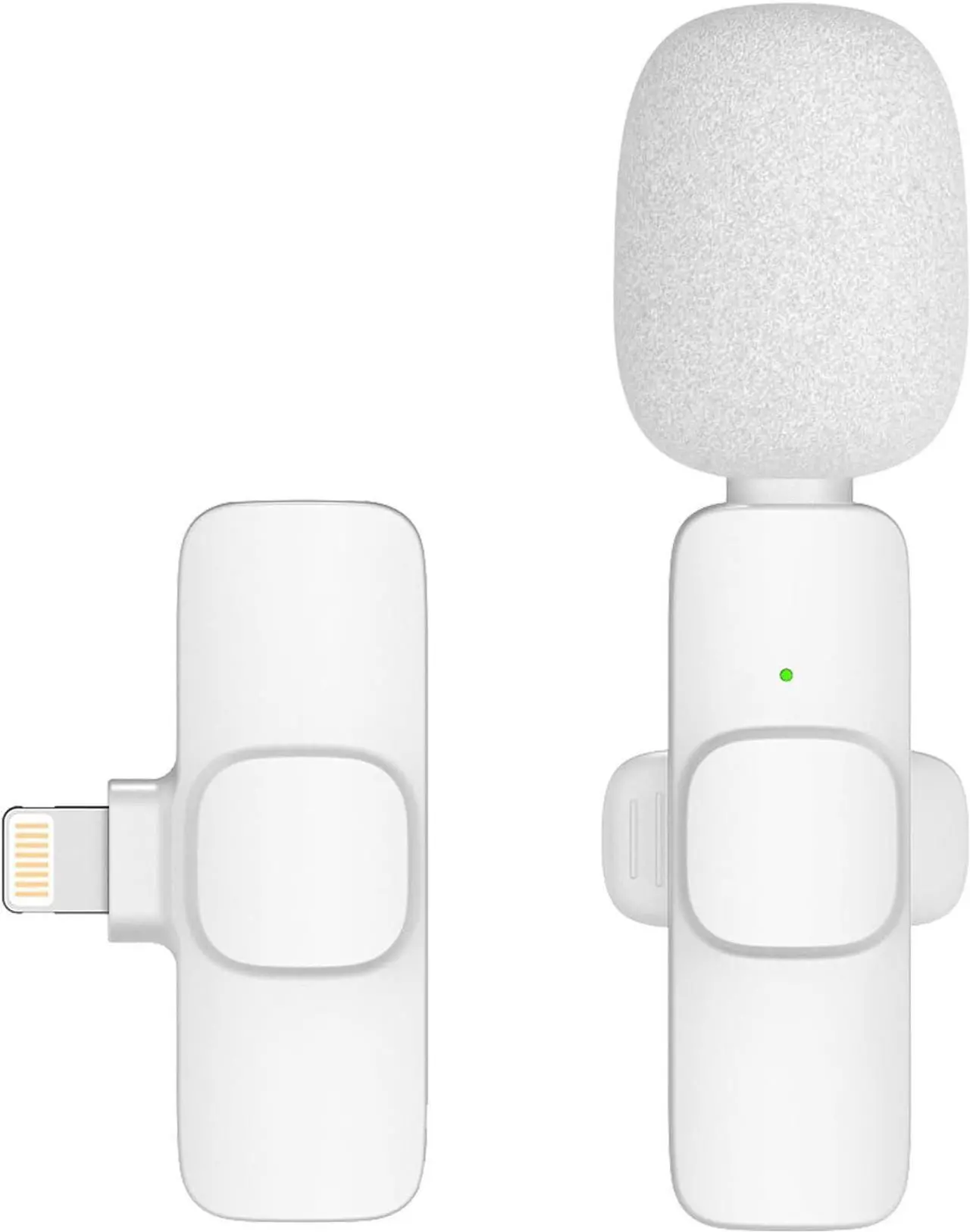 Main image of Wireless Lavalier Microphone for iPhone iPad, Mini Lapel Wireless Microphone for Video Recording, TikTok Facebook Live Steam, Youtubers, Vloggers, Interview, Clip-on Plug & Play (White)
