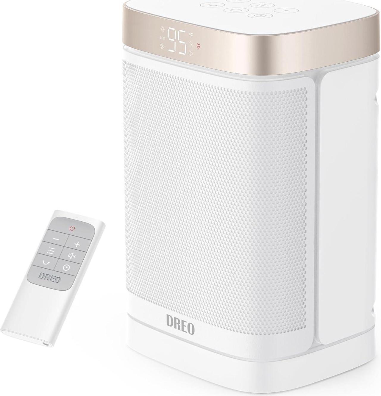 Main image of Dreo Atom One Space Heater with Remote, 70°Oscillating Electric Heaters with Digital Thermostat, 1500W PTC Ceramic Heater, 12h Timer, 37dB Quiet Safety Heating, Portable Heater for Home Office