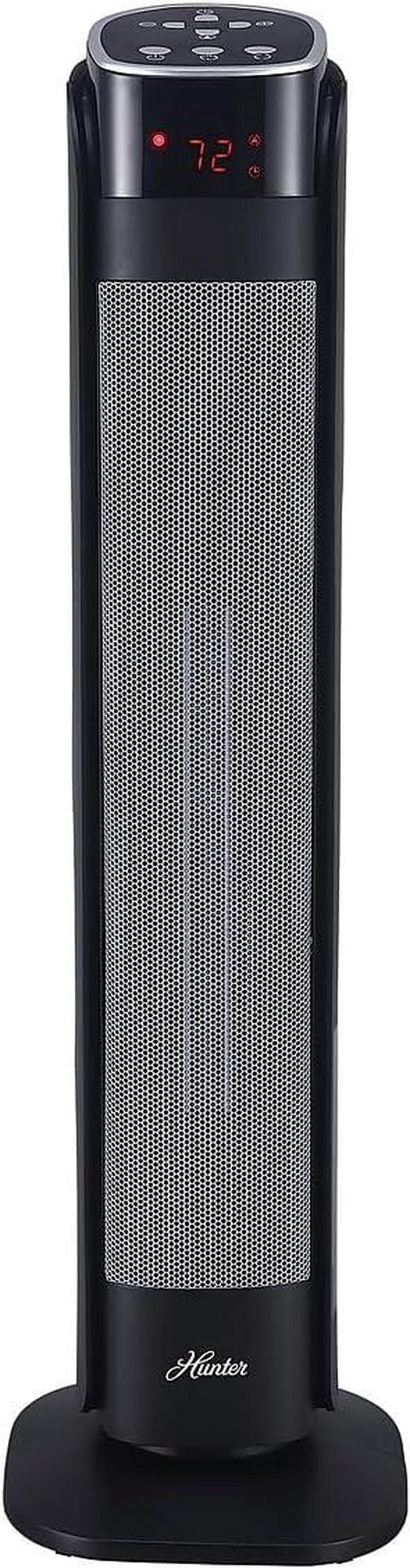Main image of Deluxe Digital 30" Ceramic Oscillating Tower Space Heater with Remote Control, Black